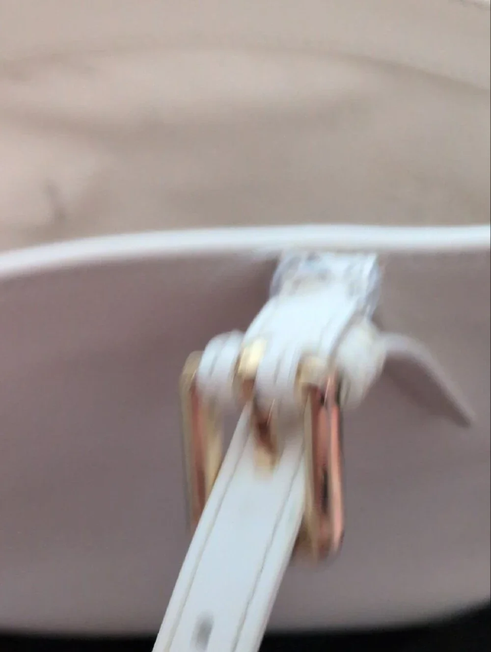 Tory Burch White Cream Leather Double-Handle Tote with Gold Hardware- See Pics